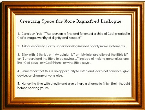 creating space for more dignified dialogue